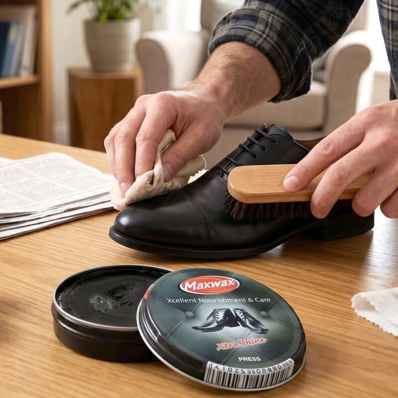 Black-Shoe-Polish-5.jpg Maxwax black shoe polish cream � Deep nourishment & shine