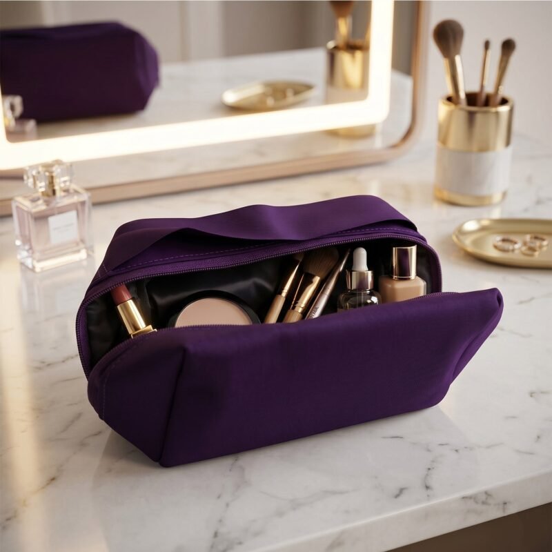 Travel Makeup Organizer Bag � Waterproof & Compact for On-the-Go