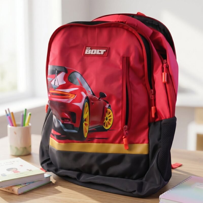 BoltKidsSchoolBag-02.jpg 19-inch Kid�s School Bag � Spacious & Stylish with Car Design