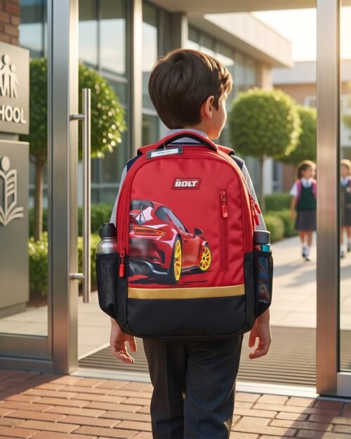 19-inch Kid�s School Bag � Spacious & Stylish with Car Design