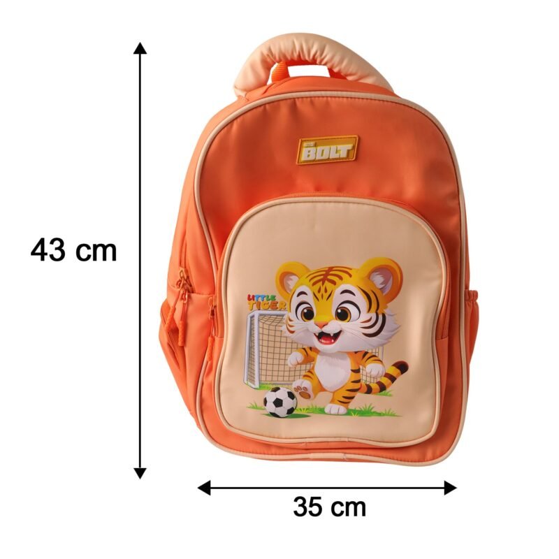 BolttigerKidsSchoolBag-size.jpg Cute Cartoon School Backpack � Lightweight & Spacious for Kids