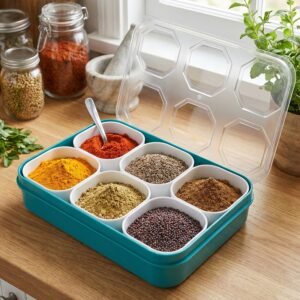 Box-3.jpg Spice Storage Box � 6 Compartments for Easy Kitchen Organization