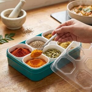 Box-5.jpg Spice Storage Box � 6 Compartments for Easy Kitchen Organization