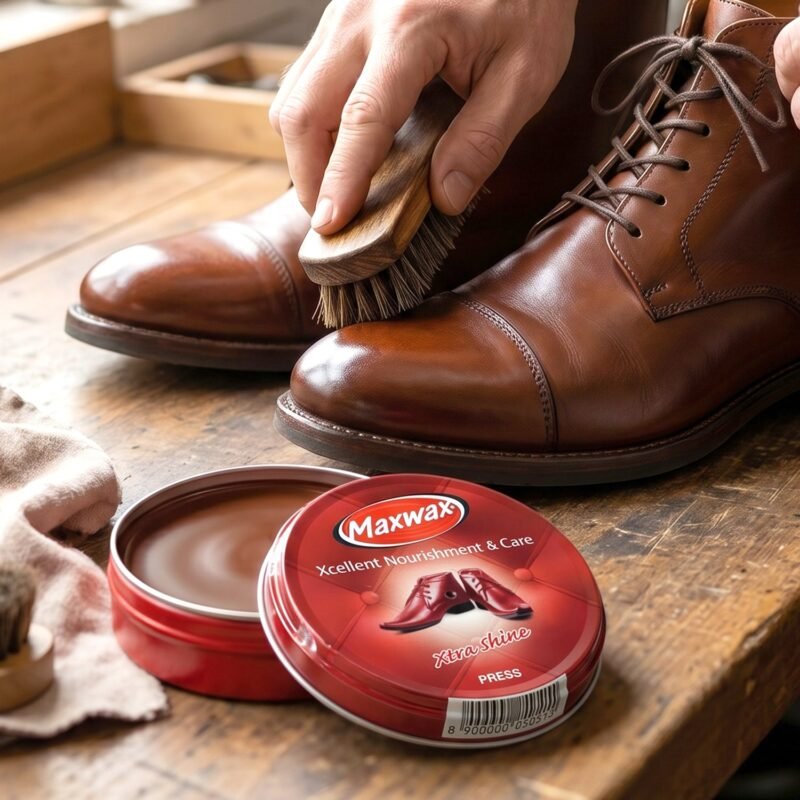 Brown-Shoe-Polish-5.jpg Shoe Care � Instant Shine & Protective Brown Cream for Leather Shoes
