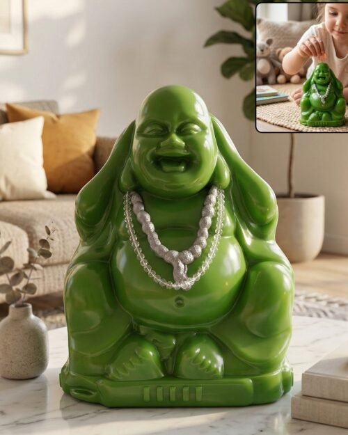 Laughing Buddha Money Bank – Decorative Coin Saving Box for Wealth