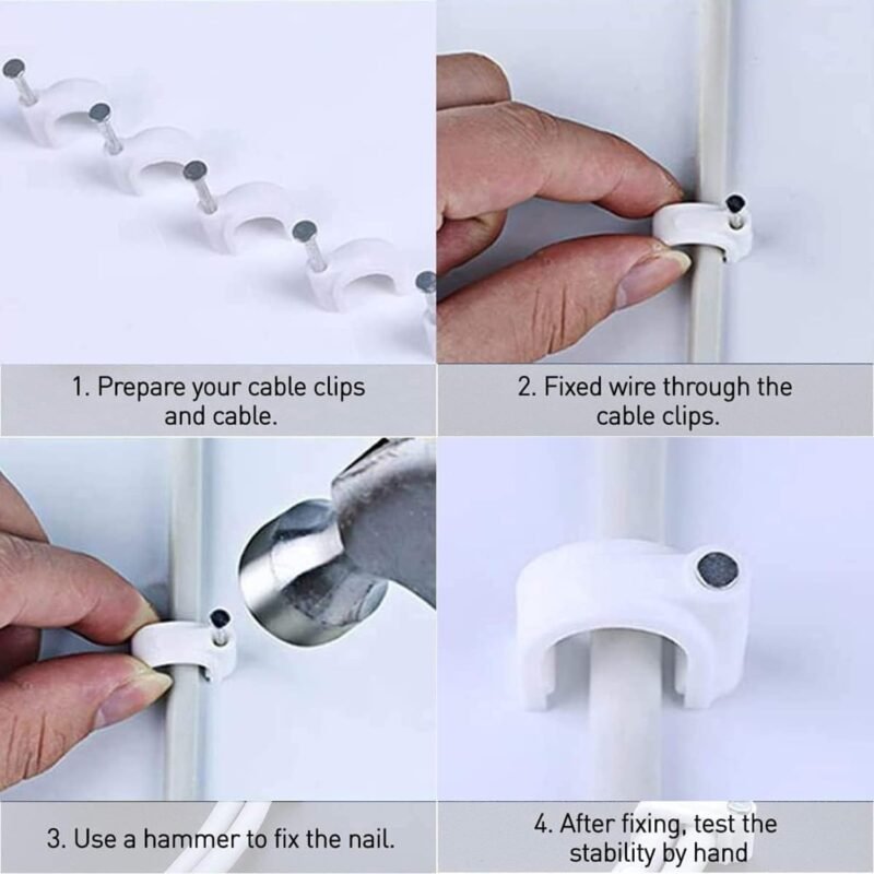 CableClips8MM-02.jpg Cable Clip – Heavy Duty 8mm Plastic Clip with Steel Nail for Wiring