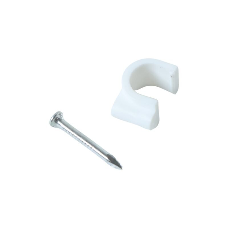 CableClips8MM-04.jpg Cable Clip – Heavy Duty 8mm Plastic Clip with Steel Nail for Wiring