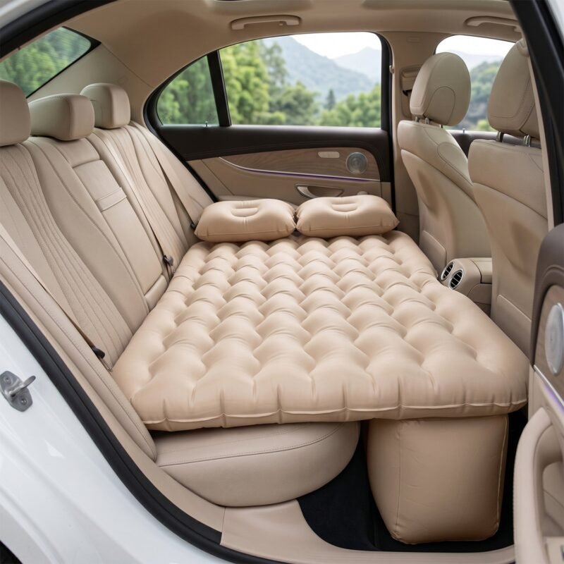 CarAirMattressBed-05.jpg Car Air Mattress � Travel Comfort with Inflatable Pump & Pillows