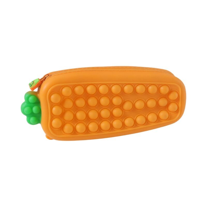 CarrotSiliconePopitPouch-04.jpg Pop It Silicone Pencil Pouch – Stress-Relieving & Spacious Organizer