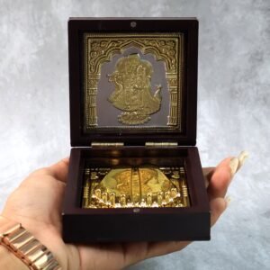 Charan Paduka Gold Finish in Wooden Box – Elegant Pooja Gift