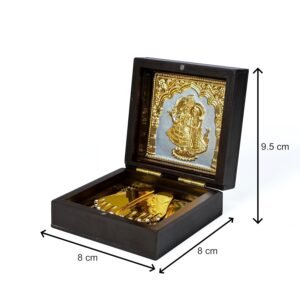 Charan Paduka Gold Finish in Wooden Box – Elegant Pooja Gift