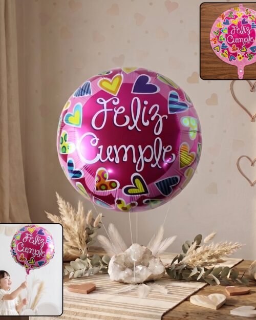 CmpleFoilBalloons-01.jpg Feliz Cumple Foil Balloon � Bright Colorful Birthday Decor