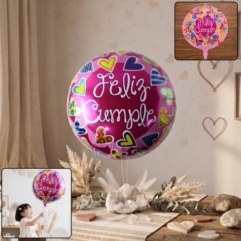 CmpleFoilBalloons-01.jpg Feliz Cumple Foil Balloon � Bright Colorful Birthday Decor