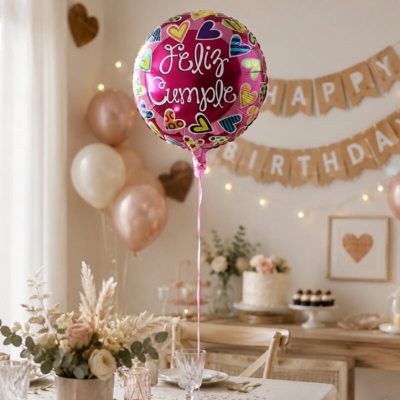 CmpleFoilBalloons-05.jpg Feliz Cumple Foil Balloon � Bright Colorful Birthday Decor