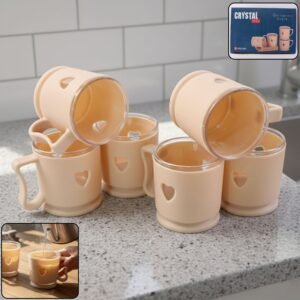 CrystalTeaCup-WOSKU-01_03283f5f-5bcd-44d5-925e-62308f73579b.jpg Mini Tea Coffee Mug Set – Elegant Heart Design, 100ML (6 Pieces)