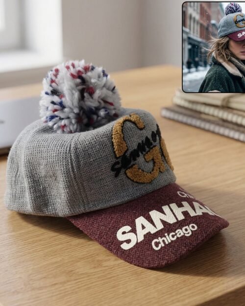 Women's Winter Woolen Baseball Cap – Cozy Pom Pom & Sun Protection