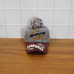 Women's Winter Woolen Baseball Cap – Cozy Pom Pom & Sun Protection