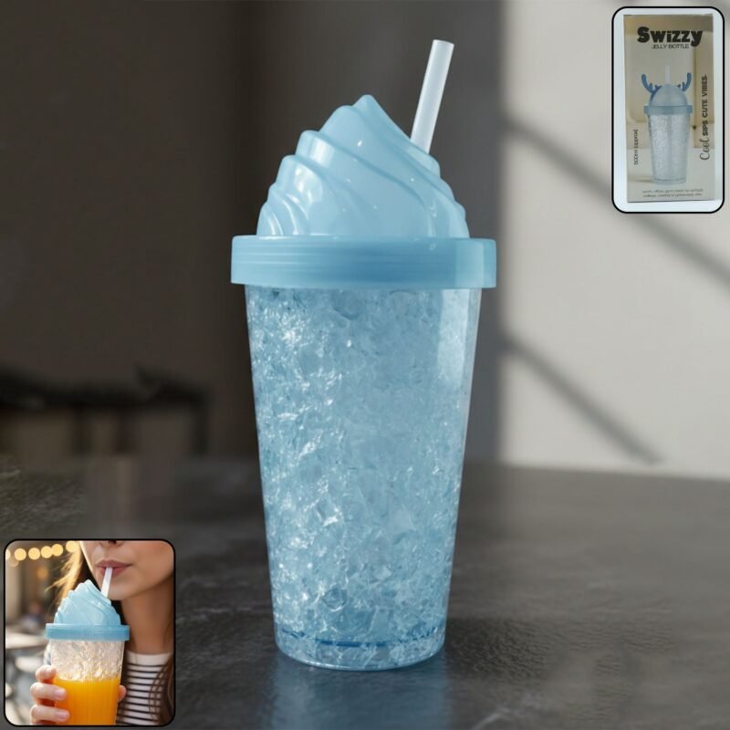 CuteSipsBlue-WOSKU-01.jpg Ice Cream Swirl Sipper Bottle – Stylish 500ML Reusable Tumbler
