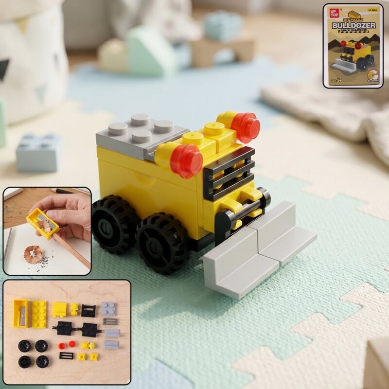 Cute Bulldozer Pencil Sharpener Toy � Fun & Durable Desk Accessory