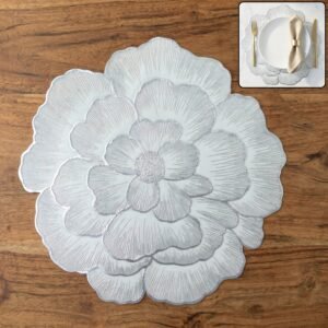 DiningTableMat-WOSKU-01.jpg Round Floral PVC Table Mat – Waterproof & Heat Resistant for Dining