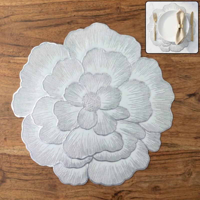 DiningTableMat-WOSKU-01.jpg Round Floral PVC Table Mat – Waterproof & Heat Resistant for Dining
