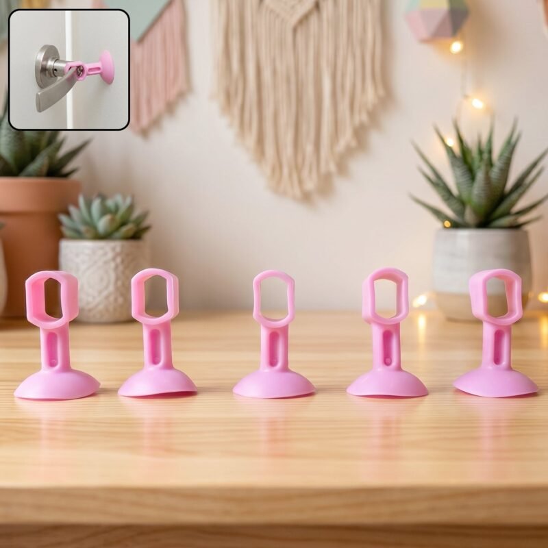 Silicone Door Stopper � Strong Suction Base for Wall Protection