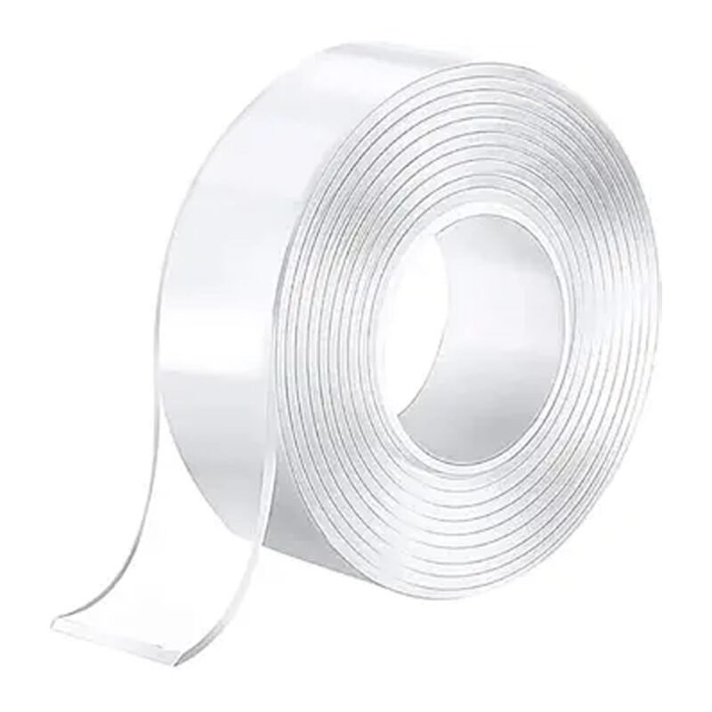 DoubleSidedTape-04.jpg Heavy Duty Transparent Nano Adhesive Tape – Reusable & Strong Grip