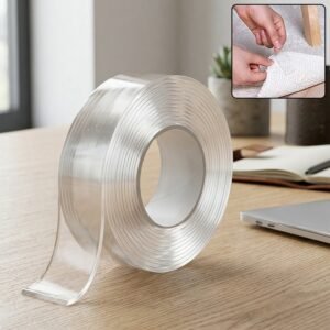 DoubleSidedTape-WOSKU-01.jpg Heavy Duty Transparent Nano Adhesive Tape – Reusable & Strong Grip