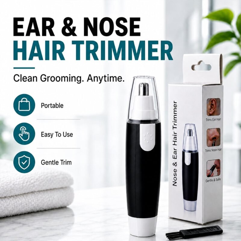 Ear & Nose Hair Trimmer – Painless, Battery-Operated | Calm & Curl