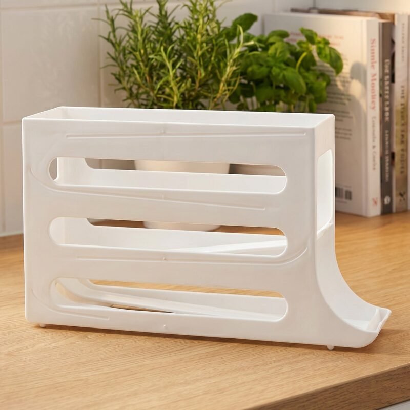Plastic Egg Storage Organizer � Space-saving fridge tray for neat kitchen organization