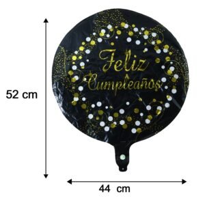 FelizFoilBalloonround004-size.jpg Feliz Cumpleanos Foil Balloon � Bright Party Decor for Birthdays