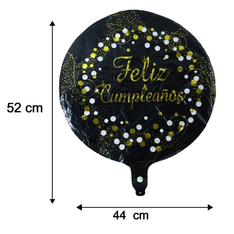 FelizFoilBalloonround004-size.jpg Feliz Cumpleanos Foil Balloon � Bright Party Decor for Birthdays