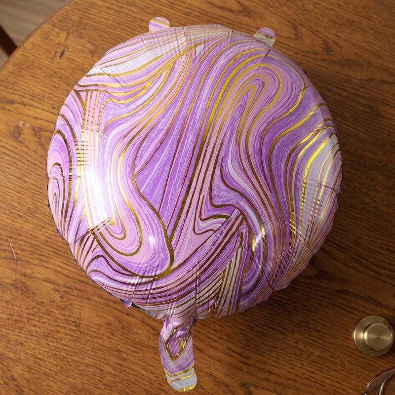 FelizFoilBalloonround005-03.jpg Round Marble Foil Balloon � Bright Party Decoration 15cm