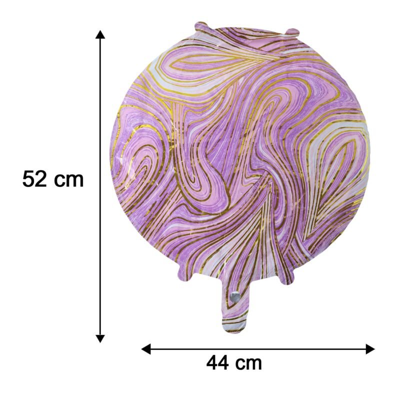 FelizFoilBalloonround005-size.jpg Round Marble Foil Balloon � Bright Party Decoration 15cm