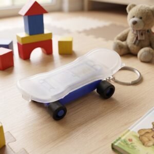 FlashlightKeychain-06.jpg Mini Skateboard LED Keychain � Light-Up Fun Accessory for Keys and Bags