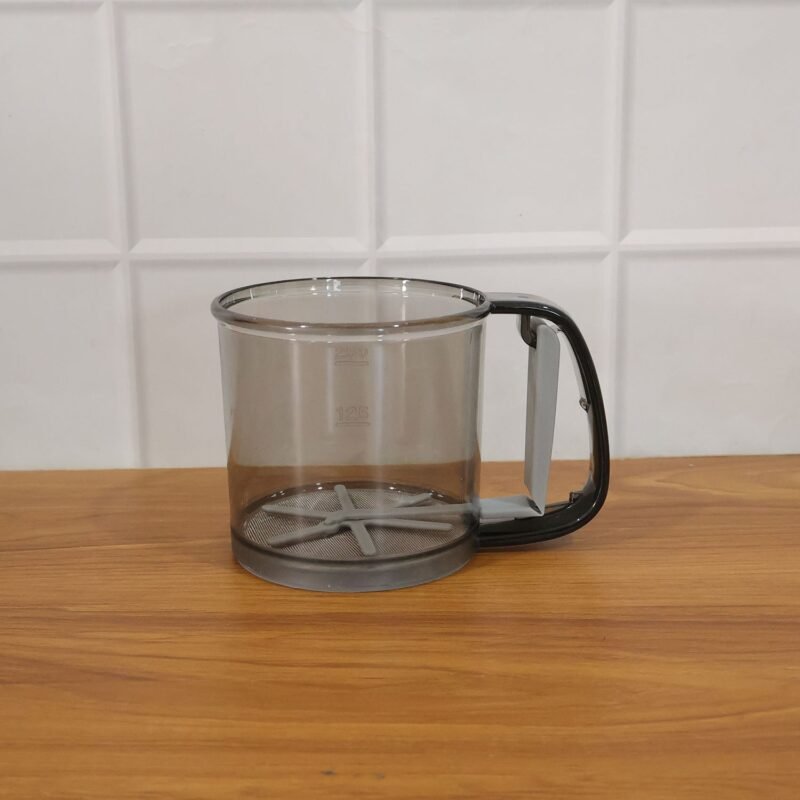 Plastic Flour Sieve Cup – Fine Mesh Filter with Handle for Baking