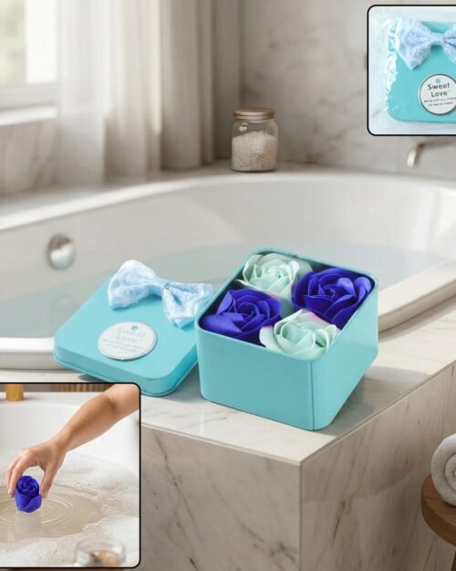 Luxury Rose Flower Bath Soap Gift Set – Elegant Relaxing Fragrance
