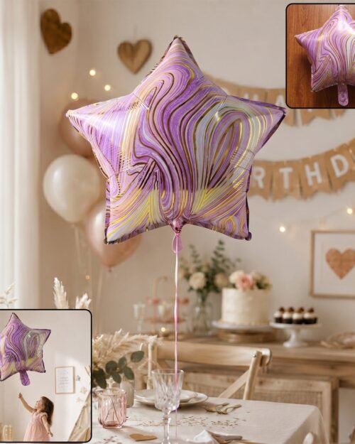 FoilBalloon006-01.jpg Star Marble Foil Balloon � Bright Party Decor for Celebrations