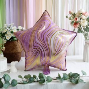 Star Marble Foil Balloon � Bright Party Decor for Celebrations