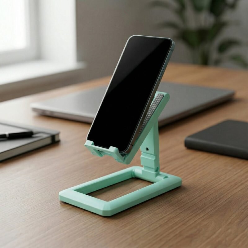 Foldablemobilestand-03.jpg Foldable Mobile Phone Stand � Adjustable & Non-Slip for Comfortable Viewing