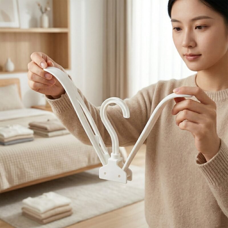 Foldable Plastic Clothes Hanger – Space Saving & Travel Friendly