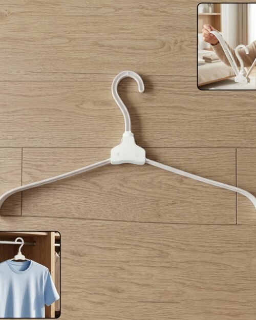 Foldable Plastic Clothes Hanger – Space Saving & Travel Friendly