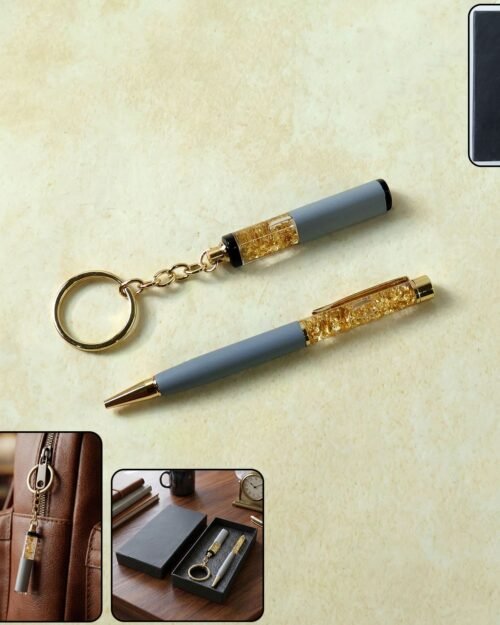 Premium 2 In 1 Keychain and Pen – Stylish Office Gift Set