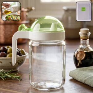 Glass Oil Bottle � 580ml Leak-Proof & Easy Pour Design