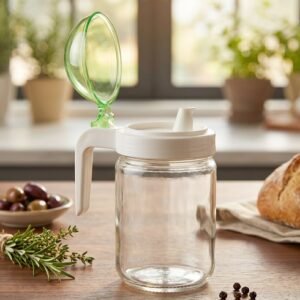 Glass Oil Bottle � 580ml Leak-Proof & Easy Pour Design