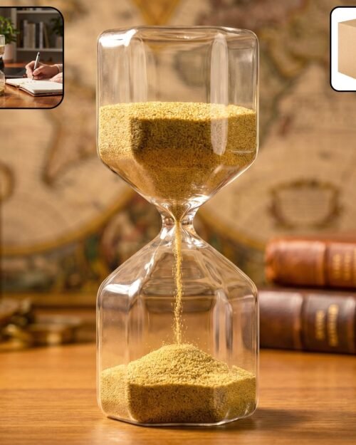 Elegant 4-Minute Glass Sand Timer for Desk & Decor