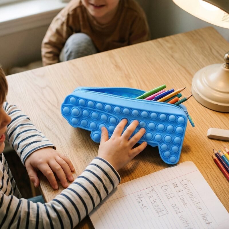 GunSiliconePopitPouch-02.jpg Pop It Crocodile Pencil Pouch – Stress-Relief Silicone & Spacious Design