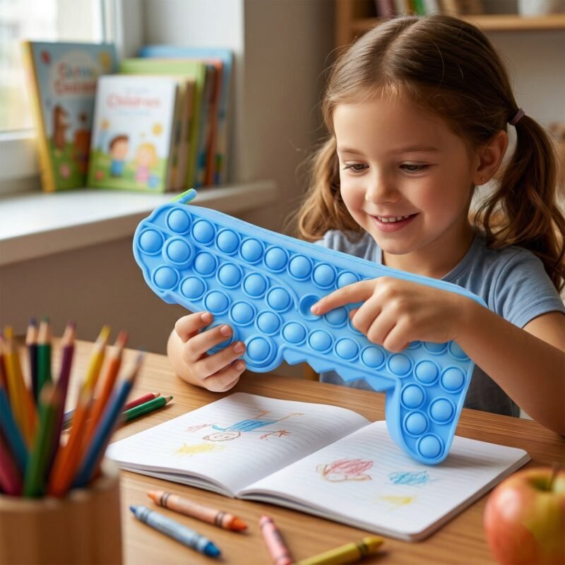 GunSiliconePopitPouch-05.jpg Pop It Crocodile Pencil Pouch – Stress-Relief Silicone & Spacious Design