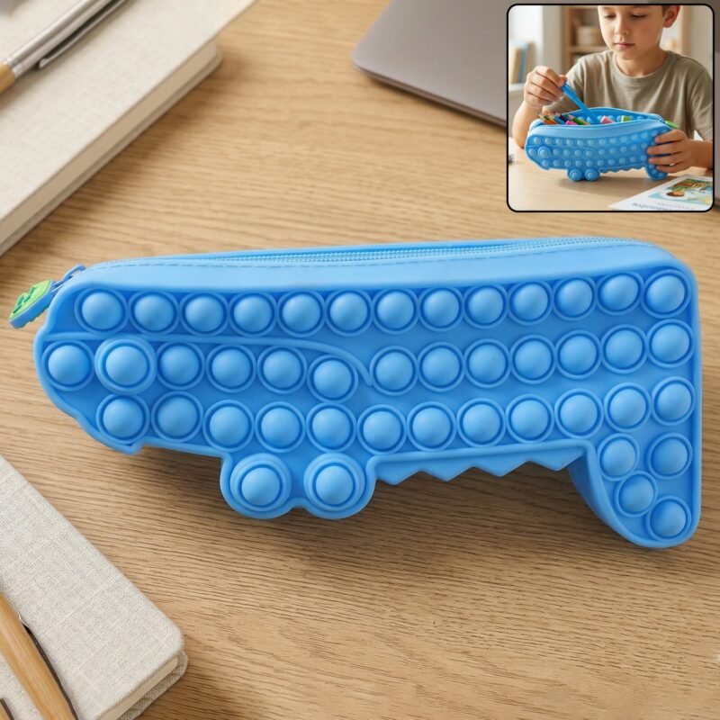 GunSiliconePopitPouch-WOSKU-01.jpg Pop It Crocodile Pencil Pouch – Stress-Relief Silicone & Spacious Design