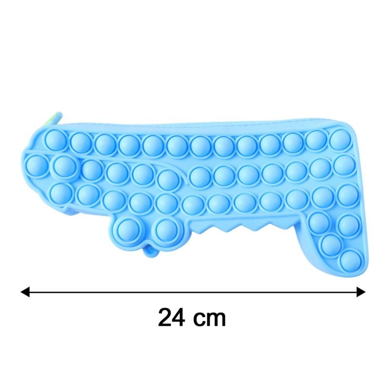 GunSiliconePopitPouch-size.jpg Pop It Crocodile Pencil Pouch – Stress-Relief Silicone & Spacious Design